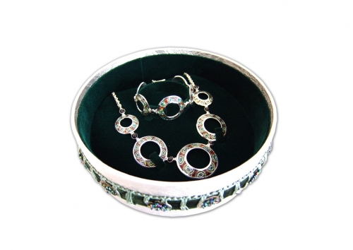 A-11.      <br>              Kit. <br> 925 silver. Hot enamel.