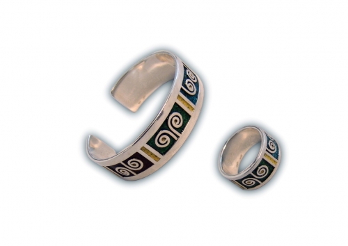A-189.   <br> Kit. <br> 925 silver. Enamel.