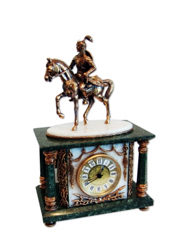 s-297. <br>  	Clock «Batyr». <br>  Bronze. Marble.