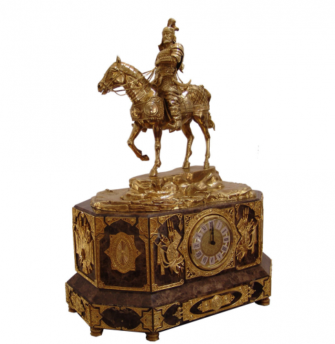 S-422<br> Clock «Batyr» Bronze with gilding, Marble, Height 60cm UTS watch mechanism (Germany)