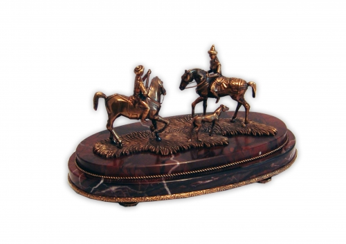 A-332.<br>Bronze, Jasper. Height 11 cm.
