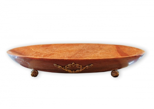 s-314. <br> Bowl. <br> Bronze, natural Aventurine. Width 25 cm, height 7.5 cm.